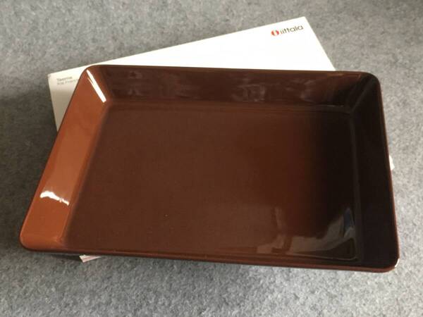 送料込 即決 廃盤品 イッタラ ティーマ TEEMA スクエアプラター 大皿 ブラウン 茶色 ②