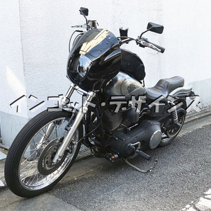 取説有り ハーレー HARLEY 1992-2005 FXD DYNA ダイナ FXR クォーターフェアリング カウル ポン付けセット クラブスタイル FXDX 39mm 黒の画像8