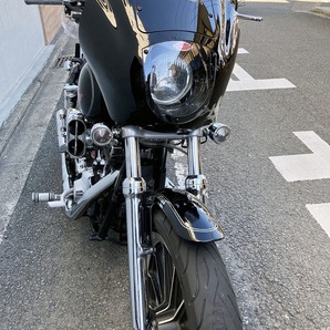 取説有り ハーレー HARLEY 1992-2005 FXD DYNA ダイナ FXR クォーターフェアリング カウル ポン付けセット クラブスタイル FXDX 39mm 黒の画像7