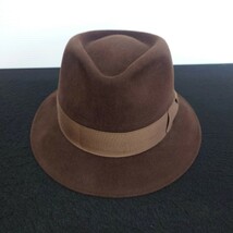 FUJI Kitton オーストラリア製 兎毛 中折れ帽 フェルトハット 帽子 56 メンズ ブラウン 茶色_画像2