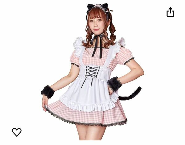 メイド服　コスプレ　猫　チェック柄