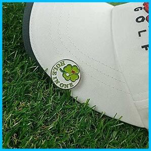★3個セット★ ゴルフ マーカー マグネット式 クリップ ハットクリップ付き 台座 ゴルフ 笑顔 四つ葉のクローバー 磁石 磁気の画像8