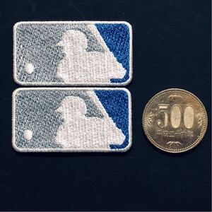 MLB バッターマン ミニサイズ （約５cm） ワッペン ２枚セット ブルージェイズカラー