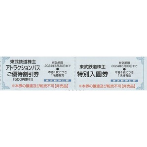 新着★複数枚あり★おまけ付（東武博物館）★東武鉄道株主★東武動物公園★特別入園券＋ライドパスご優待割引券★即決の画像1