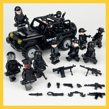 LEGO 互換 レゴ SWAT ジープ 大量武器 ミニフィグ12体セット_画像1