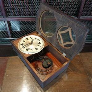 A02-0401 昭和レトロ 古時計 振子時計 掛時計 ゼンマイ式 小型 動作品の画像7