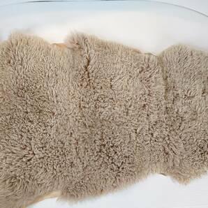 A03-0408 ムートン ラグマット 羊毛 チャコール色 クリーニング済の画像5