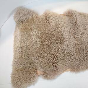 A03-0408 ムートン ラグマット 羊毛 チャコール色 クリーニング済の画像6