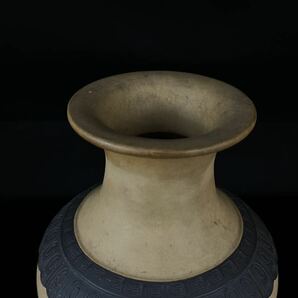 【寧】中国古玩 唐物 朱泥 紫砂 白泥 金魚図 花瓶 花器 花入 (1a042428)の画像4