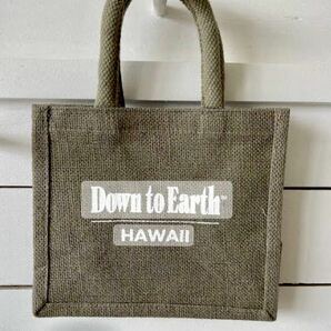 ハワイエコバッグ オーガニックスーパー ダウントゥーアース Down to Earth mini tote ミニトート オリーブグレー色 新品 現品限り