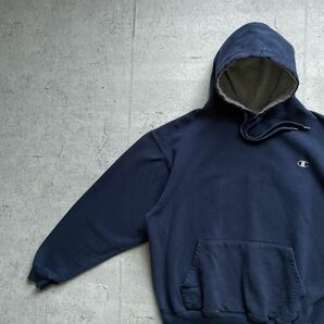 champion チャンピオン ヘビーオンス ワンポイントロゴ プルオーバー パーカー ネイビー XLの画像1