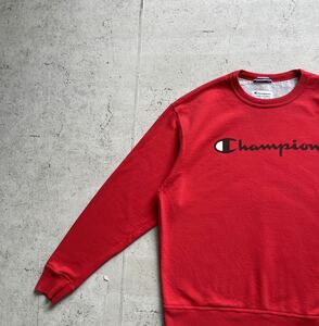 champion チャンピオン プリント ワンポイントロゴ クルーネック スウェット トレーナー レッド L