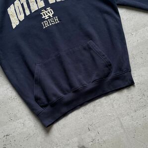 vintage 90's STADIUM カレッジロゴ NOTRE DAME プルオーバー パーカー ネイビー Mの画像5