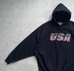 vintage 90's STEAVE AND BARRY'S カレッジロゴ USA プルオーバー パーカー ネイビー XXL