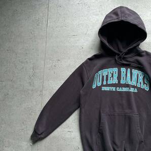 vintage 90's PR AIRIE MOUNTAINカレッジロゴ OUTER BANKS プルオーバーパーカー グレージュ Sの画像1