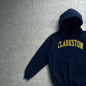 GILDAN ギルダン ヘビーオンス カレッジロゴ CLARKSTON プルオーバー パーカー ネイビー S