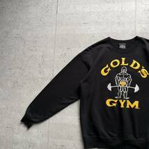 GOLD'S GYM ゴールドジム プリントロゴ クルーネック スウェット トレーナー ブラック M_画像1