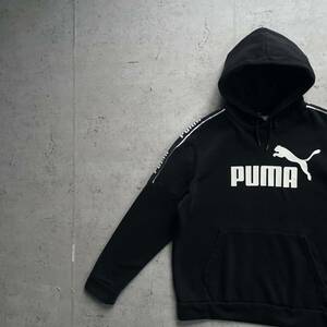 PUMA プーマ プリントロゴ プルオーバー パーカー ブラック M