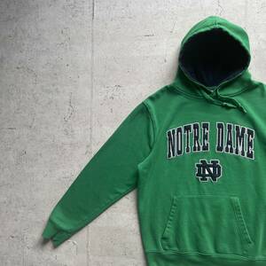 vintage 90's STADIUM カレッジロゴ NOTRE DAME プルオーバーパーカー グリーン S