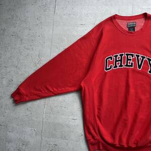 vintage 90's STEAVE&BARRY'S ヘビーオンス カレッジロゴ CHEVY クルーネック スウェット トレーナー レッド XL