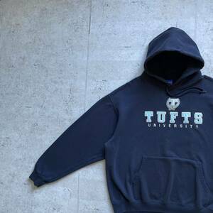 champion チャンピオン カレッジロゴ TUFTS プルオーバー パーカー ネイビー XL