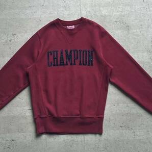 champion チャンピオン リバースウィーブ ワッペン ワンポイントロゴ クルーネック スウェット トレーナー ボルドー Sの画像2