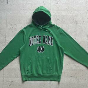 vintage 90's STADIUM カレッジロゴ NOTRE DAME プルオーバーパーカー グリーン Sの画像2