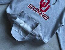 champion チャンピオン ヘビーオンス カレッジロゴ OKLAHOMA SOONERS プルオーバー パーカー グレー S_画像7