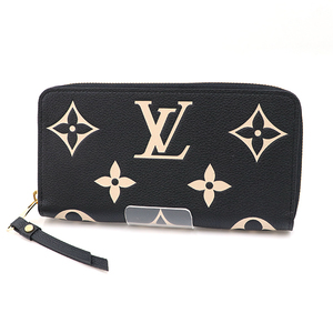 ルイヴィトン LOUIS VUITTON モノグラム・アンプラント ブラック ジッピー・ウォレット M80481 長財布【xx】【中古】4000014801600906