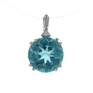 GSTVjem tea Be Pt900 platinum necklace top apatite 1.10ct diamond 0.04ct round [ new goods finish settled ][zz][ used ]