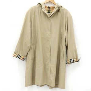 バーバリー BURBERRY ノバチェック フード付きコート 綿100% サイズ11 ベージュ 【yy】【中古】4000065800904836の画像1