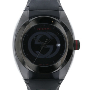 【ジャンク】グッチ GUCCI シンク 137.1 クオーツ ブラック 3針式 メンズ 腕時計【xx】【中古】4000020810000170