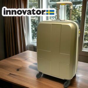 【美品】INNOVATOR キャリーケース スーツケース イノベーター オシャレ ベージュ ゴールド 金色　機内持込