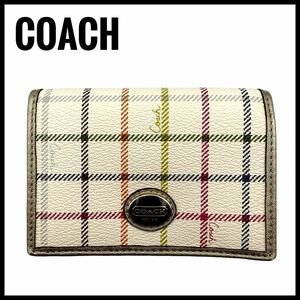 名刺入れ　パスケース　コーチ　COACH チェック　ビジネス　女性　レディース カードケース