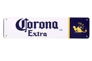 コロナビール CORONA 横長型 アメリカンブリキ看板 ストリートサイン メタルサイン