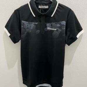 【50%OFF】メンズ ゴルフウエアー ラッセルノ RS-2020353 半袖シャツ ブラック サイズ4（M）(78)定価24,000円の画像1