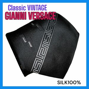 Classic VINTAGEネクタイ GIANNI VERSACE ブラック ドット柄 Formal Business　　021