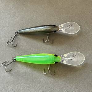 フローシャッド Ⅰ 未使用 2個 セット ジャクソン フロウ シャッド 1 JACKSON FLOW SHAD ライム チャート バス釣り 引退 2 3 の画像3