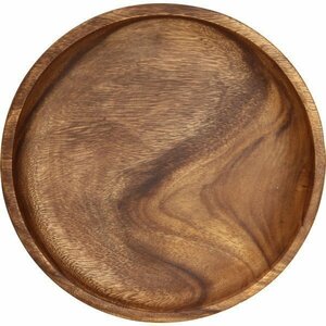 Art hand Auction Free Shipping/Set of 6 Natural Wooden Tableware Acacia Wood Tray Dinner Lunch Plate Pasta Plate Handmade Curry Plate Width 23cm Height 2.5cm/New, plate, dish, dinner plate, pasta plate, Single item