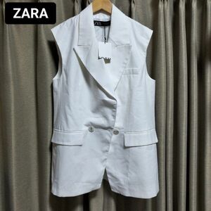 新品ZARAダブルボタンテーラードジレベスト　ホワイト　size XS