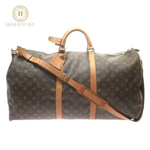 1円スタート LOUIS VUITTON ルイヴィトン キーポルバンドリエール60 M41412 FH0950 モノグラム ボストンバッグ ショルダー 2way ブラウン