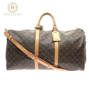 1円スタート LOUIS VUITTON ルイヴィトン キーポルバンドリエール55 M41414 FL0062 モノグラム ボストンバッグ ショルダー 2way ブラウン