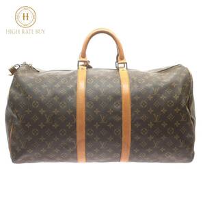 1円スタート LOUIS VUITTON ルイヴィトン キーポル55 M41424 883FC モノグラム ボストンバッグ トラベルバッグ ブラウン メンズ レディース