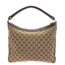 1円スタート GUCCI グッチ GGキャンバス ワンショルダー 153025 ショルダーバッグ ハンドバッグ GG柄 ブラウン ベージュ レザー レディース_画像2