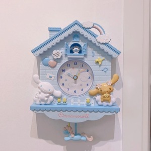 かわいい 壁掛け時計 サンリオ シナモロール 部屋の装飾 子供部屋 プレゼント