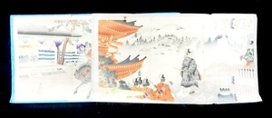 浮世絵版画 大判3枚続 2作品 楊洲周延作「千代田之御表 流鏑馬上覧」（左）「千代田之御表 日光御社参図」（右）錦絵 浮世絵 裏打有 SMN604