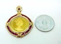 マン島キャット金貨1/10oz ノルウェージャンフォレスト 18金枠ペンダントトップ 卸価格 動画あり 送料込み_画像4