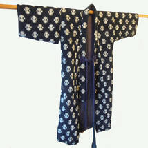 羽織 絣 木綿 雪ん子柄 女物 古着 和服 着物 厚地 裏地あり vintage noragi boro japanese old textiles_画像2