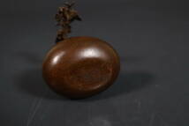 【和】(9022)　時代古作　金工師在銘　銅製細工ミニ鉢植　盆栽　唐銅　古銅_画像6