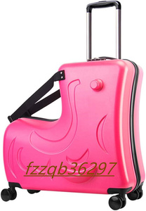 キャリー ケース ファッションかわいいポニー漫画の子供ローリングスピナースーツケースホイール多機能子供旅行バッグ20&#34;赤